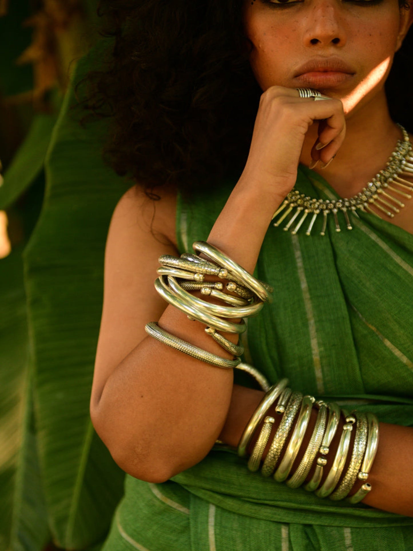 Vintage Etched Silver Cuff