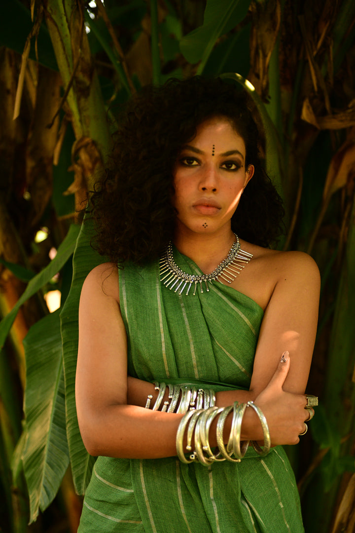 Vintage Etched Silver Cuff