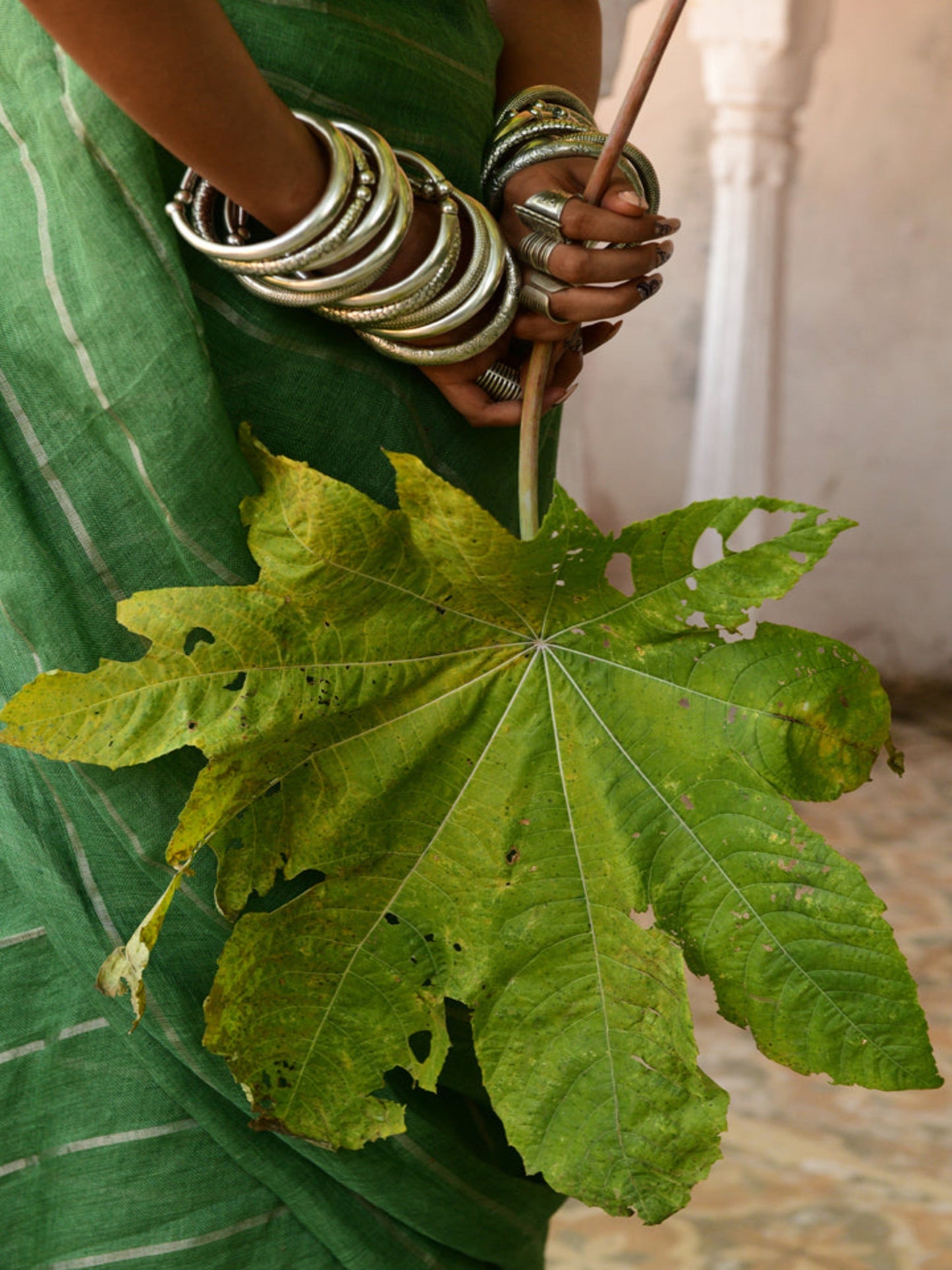 Vintage Etched Silver Cuff
